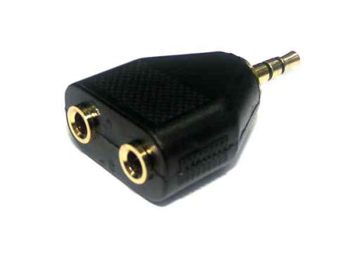 3.5mm Audio Plug Stereo to 3.5mm Audio Double Jack Stereo Gold